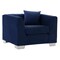 Armen Living Cambridge Contemporary Chair in Brushed Stainless Steel and Blue Velvet LCCM1BLUE - alternate 4